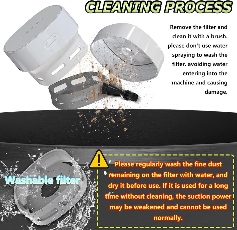 IGOKOTI Mini Desktop Vacuum Cleaner, USB Charging Keyboard Vacuum Cleaner with Pattern, Detachable and Portable Mini Vacuum for Desk, Cordless Desk Vacuum for Cleaning, Dust, Crumbs, Computer - Image 5